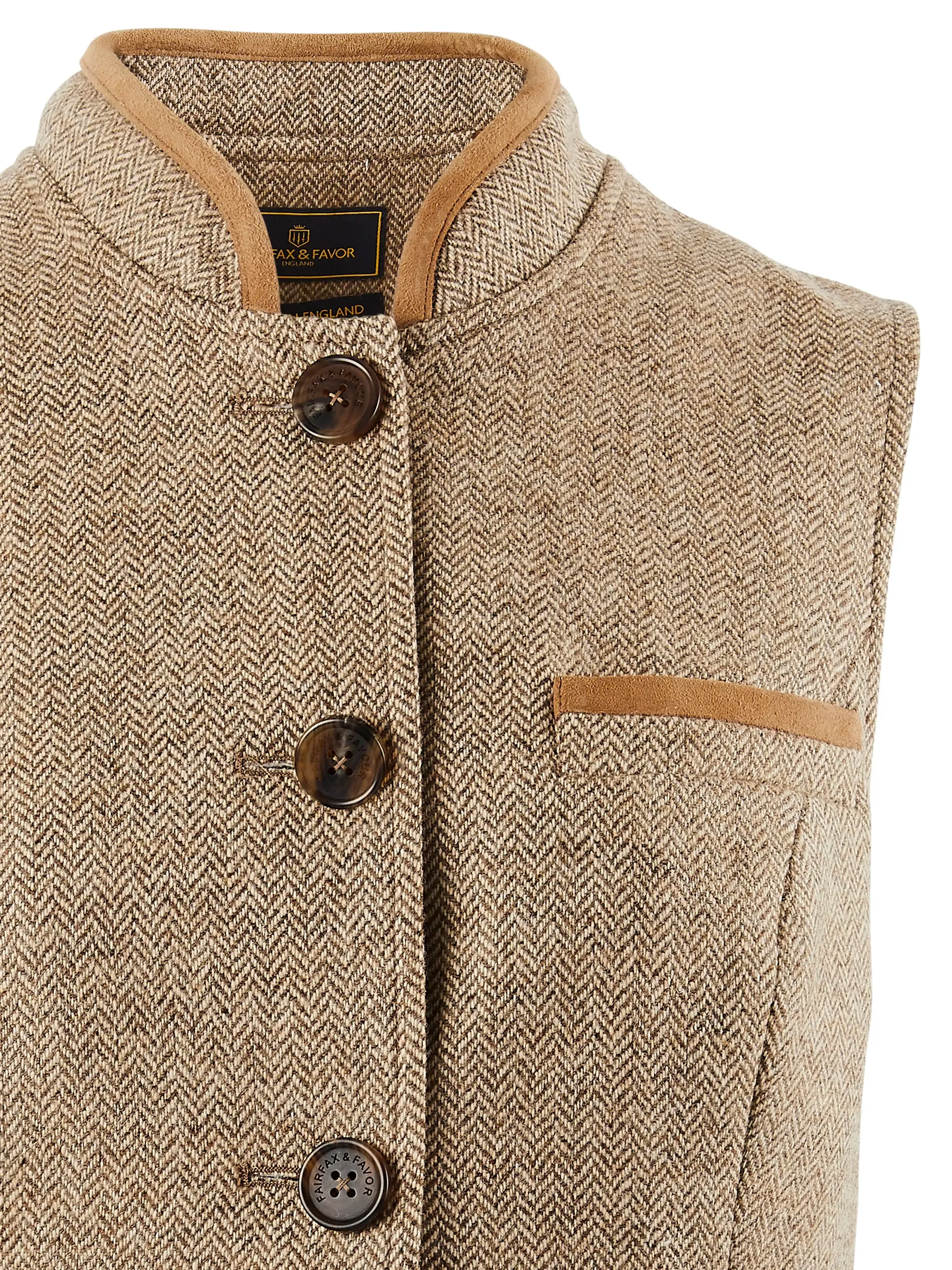 Madeline Gilet - Taupe Herringbone