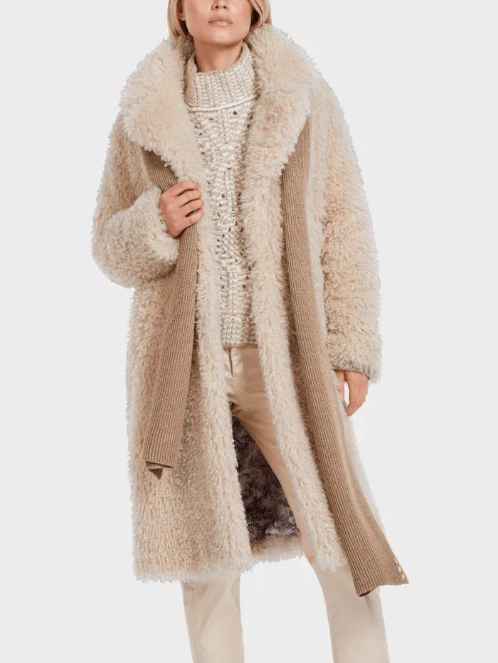 Marc Cain Collections Fun Fur Coat In Soft Blossom VC 11.25 W68 COL 157