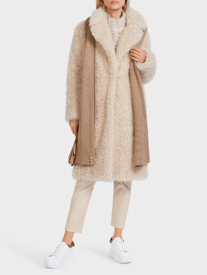 Marc Cain Collections Fun Fur Coat In Soft Blossom VC 11.25 W68 COL 157