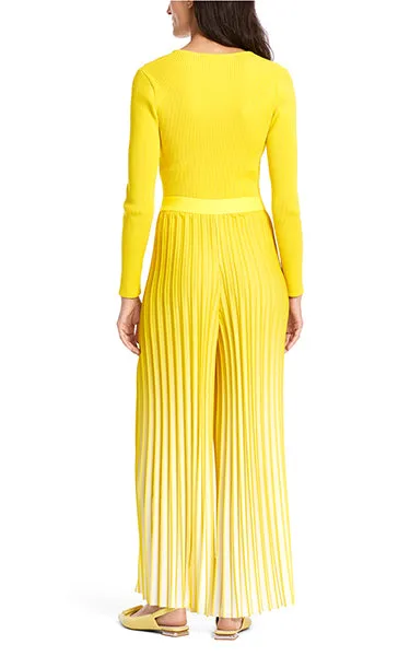 Marccain Yellow Pleated Pants