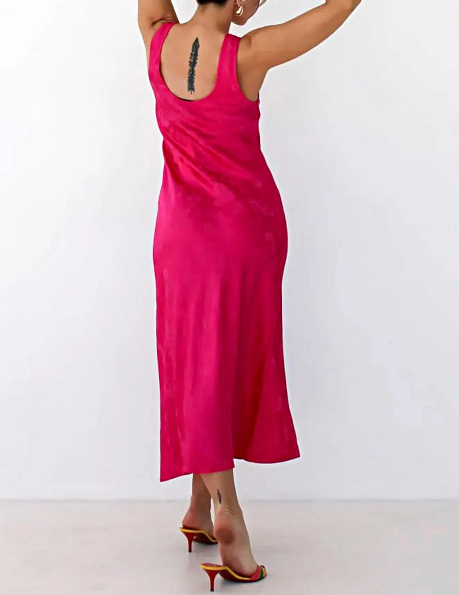 Market Fuchsia Jacquard Midi Dress