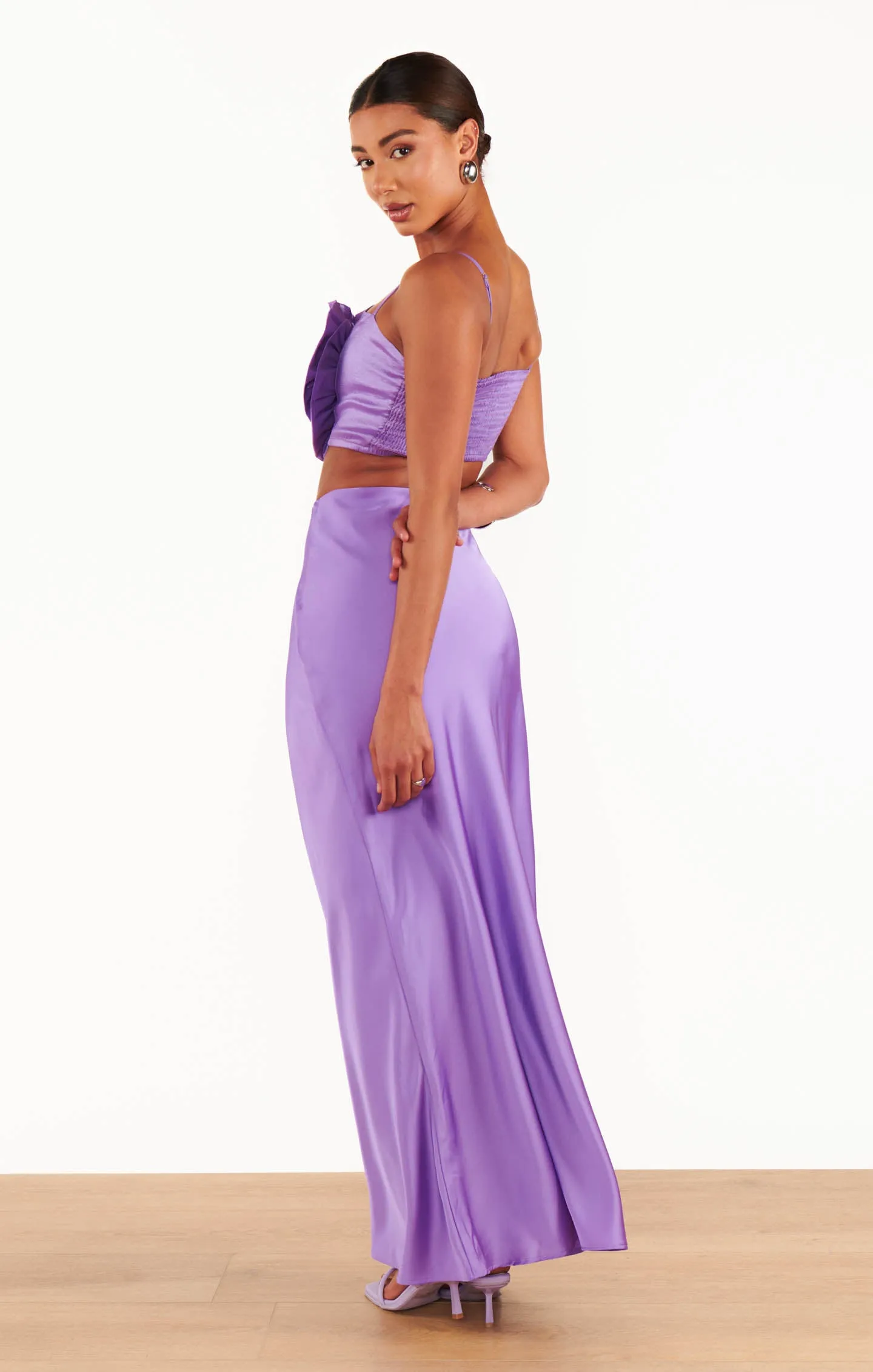 Maxi Slip Skirt ~ Violet Luxe Satin