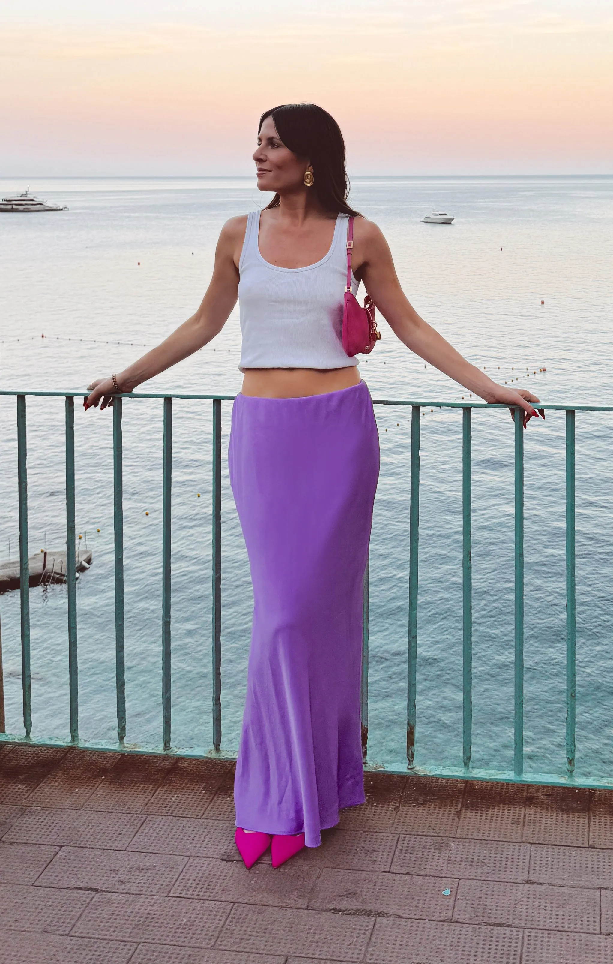 Maxi Slip Skirt ~ Violet Luxe Satin