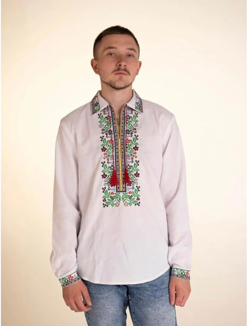 Men's Embroidered Shirt with Collar