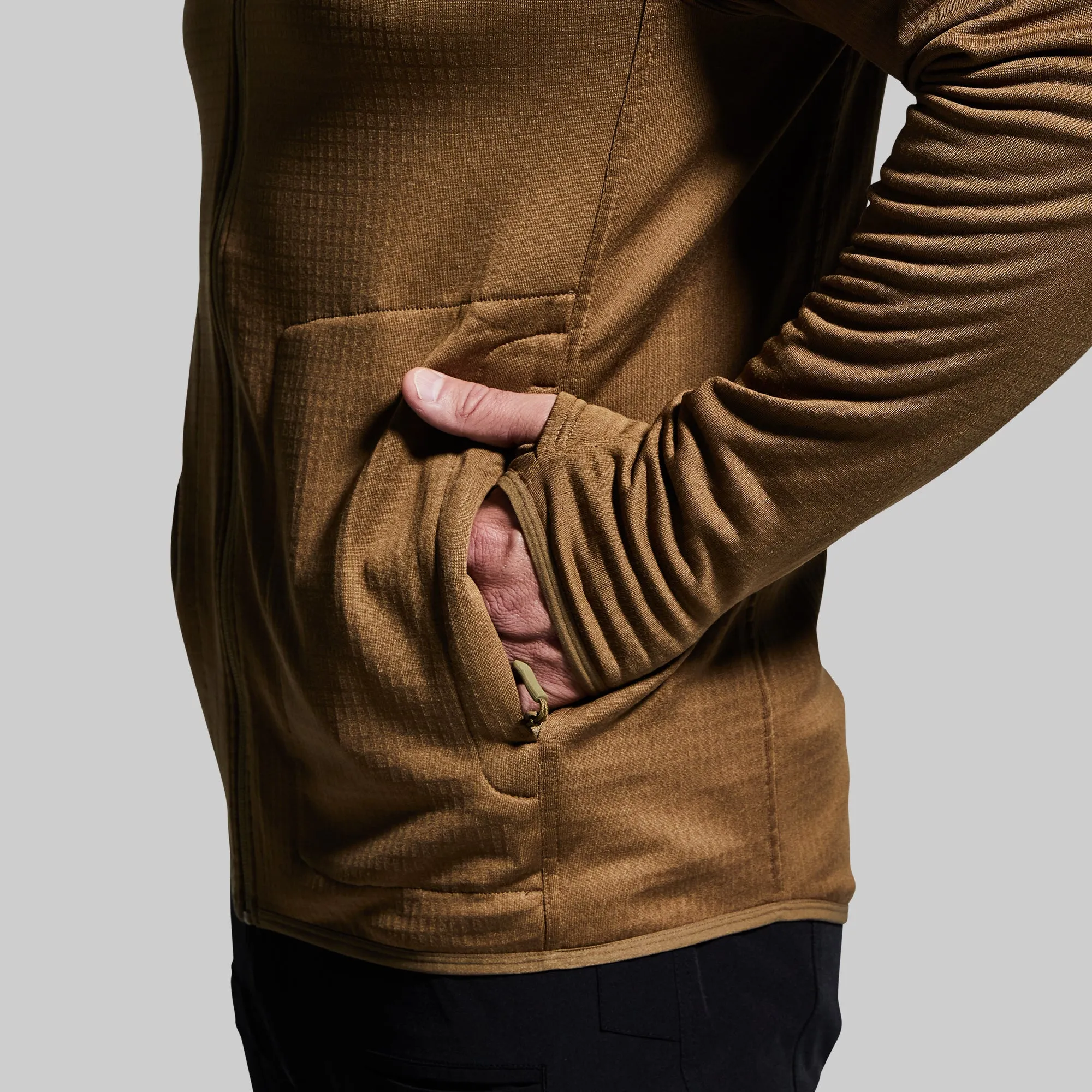 Men's Quiver Full Zip Hoodie (Coyote Brown)