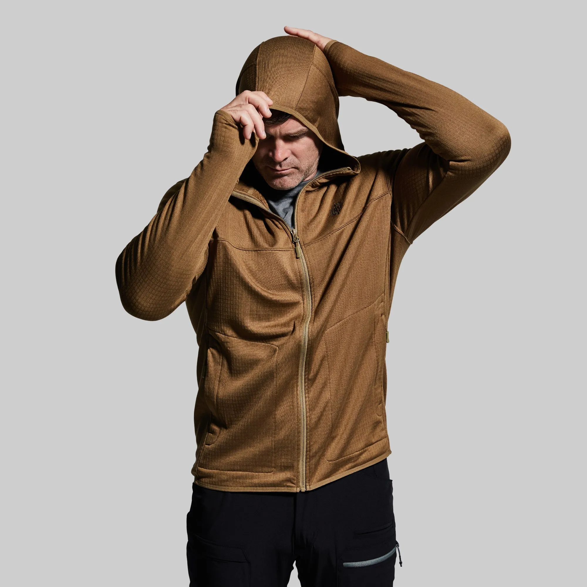 Men's Quiver Full Zip Hoodie (Coyote Brown)