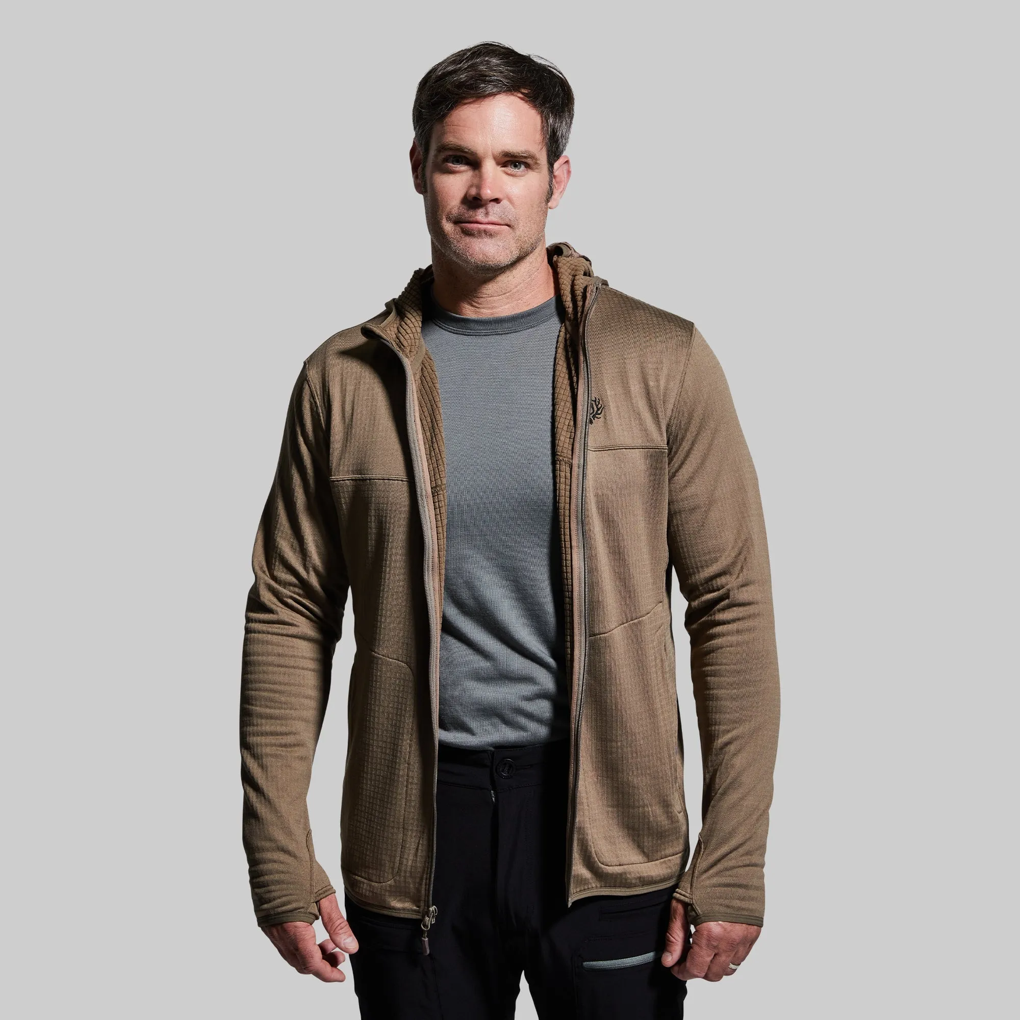 Men's Quiver Full Zip Hoodie (Stone Brown)