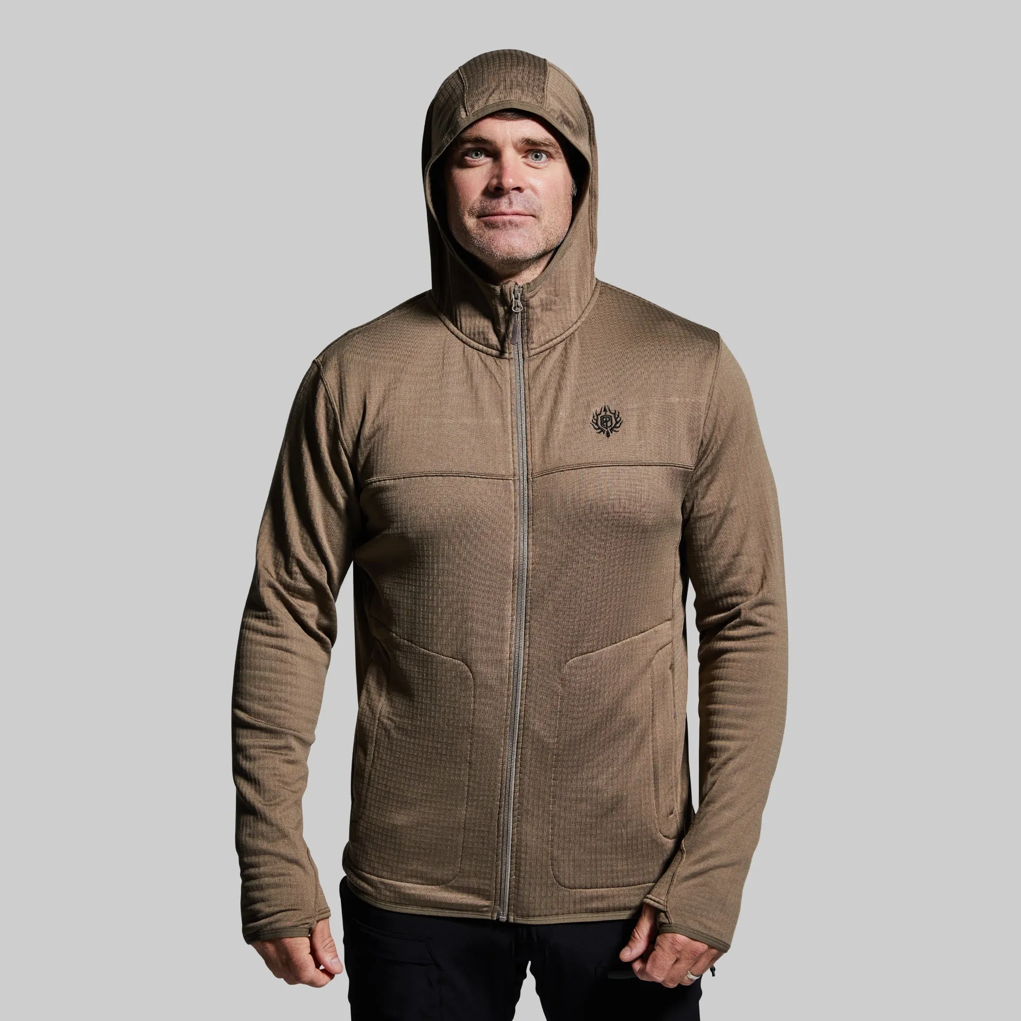 Men's Quiver Full Zip Hoodie (Stone Brown)