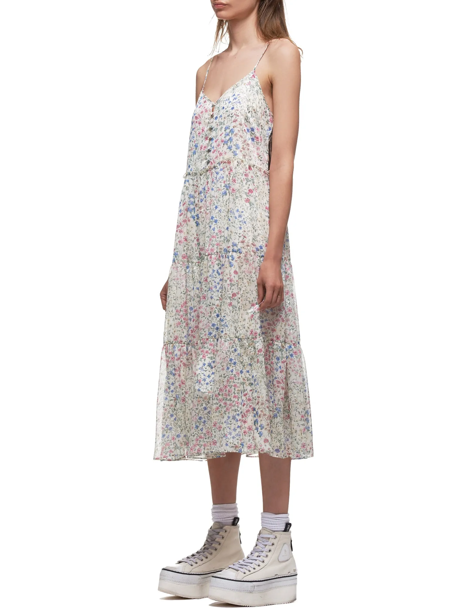 Midi Tiered Slip Dress (7657L-269L-ECRU-FLORAL)