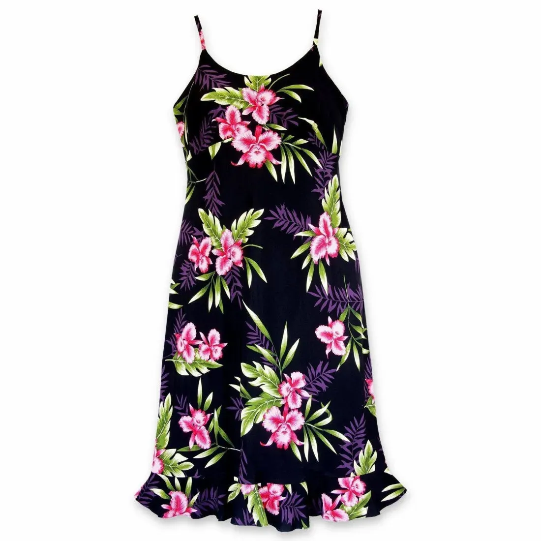 Midnight Black Kamalii Hawaiian Dress