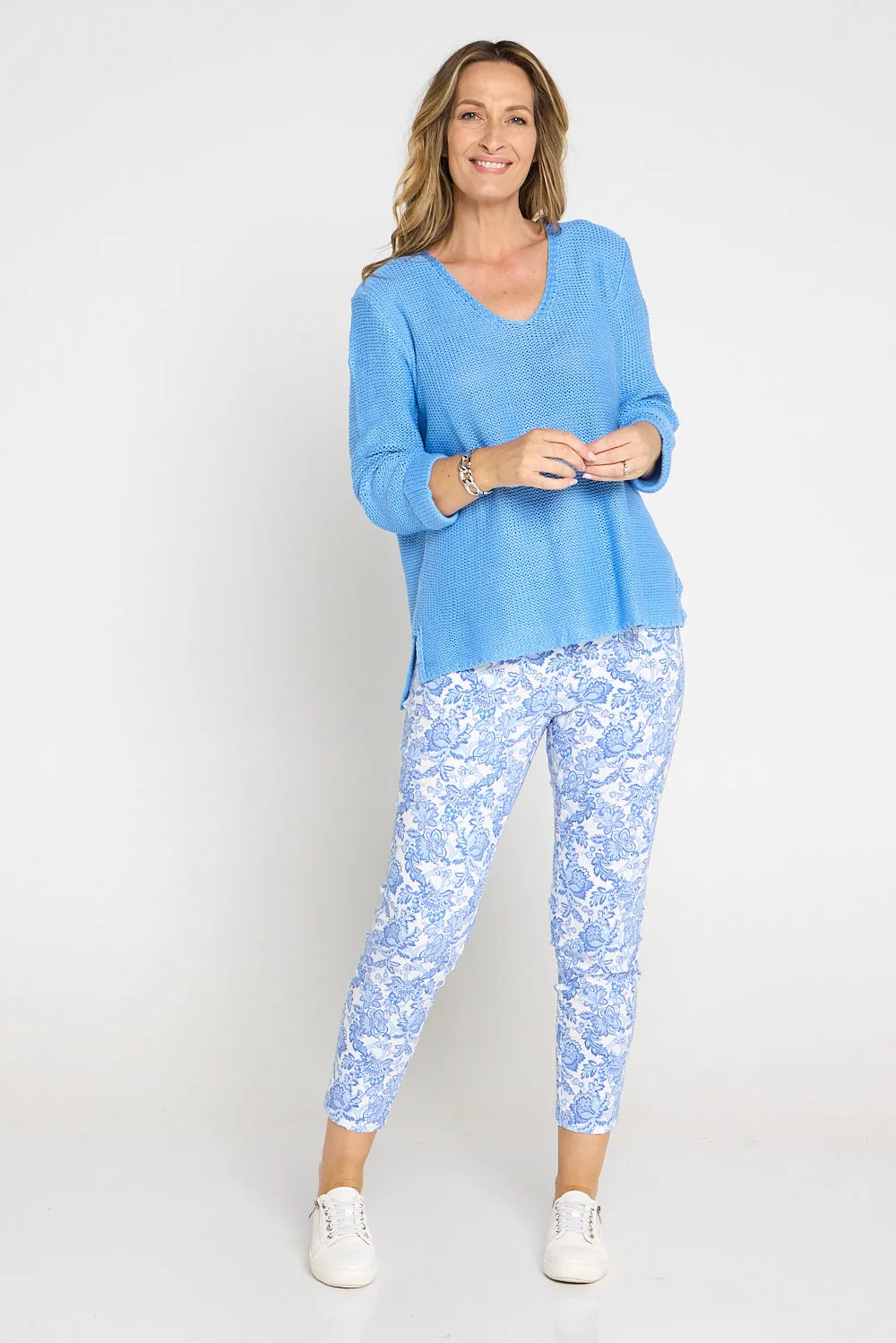 Moira Pants - Blue Jacobean Paisley