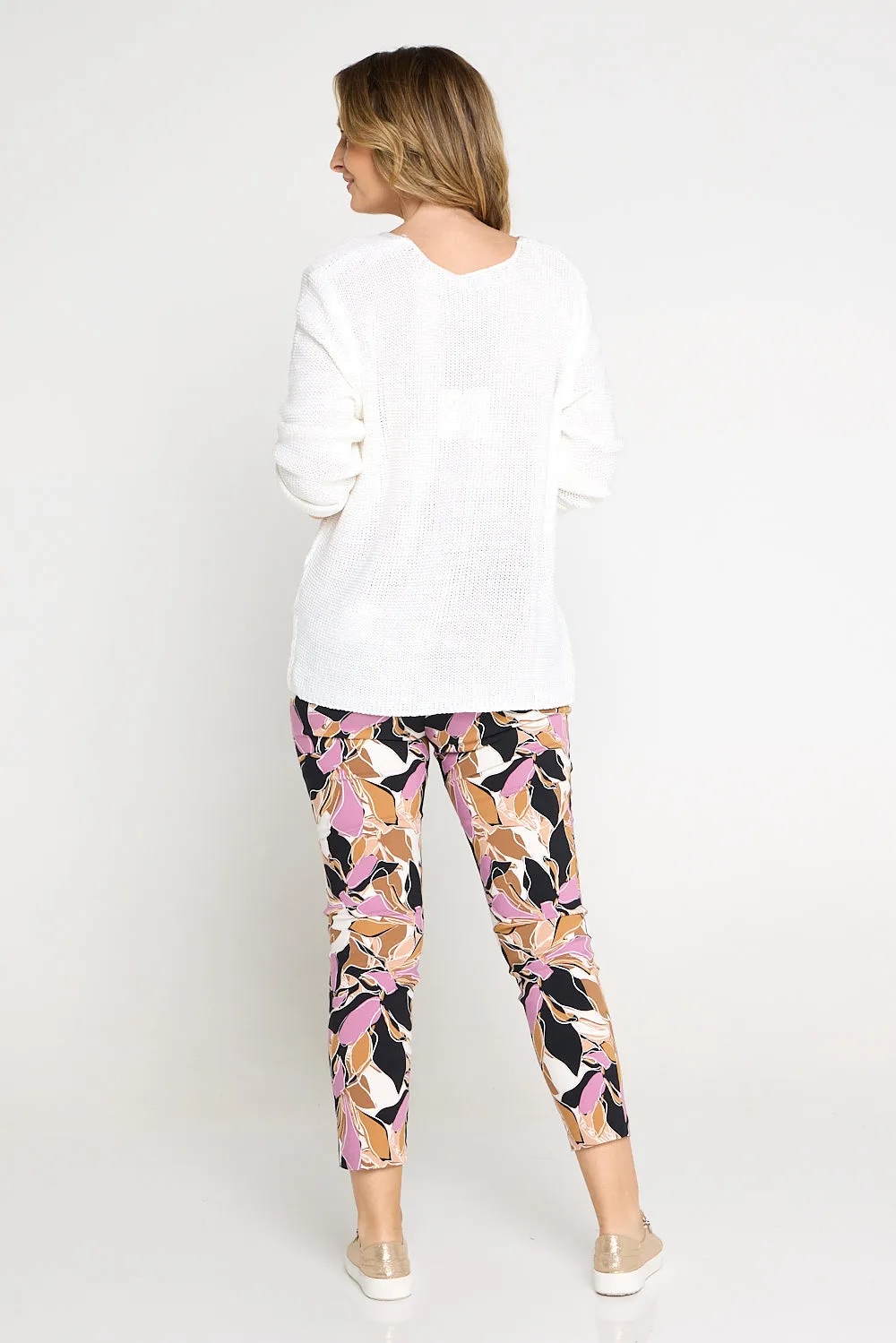 Moira Pants - Pink/Brown Print