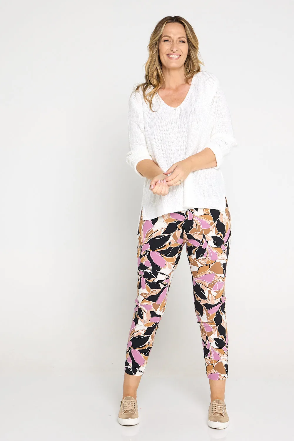 Moira Pants - Pink/Brown Print