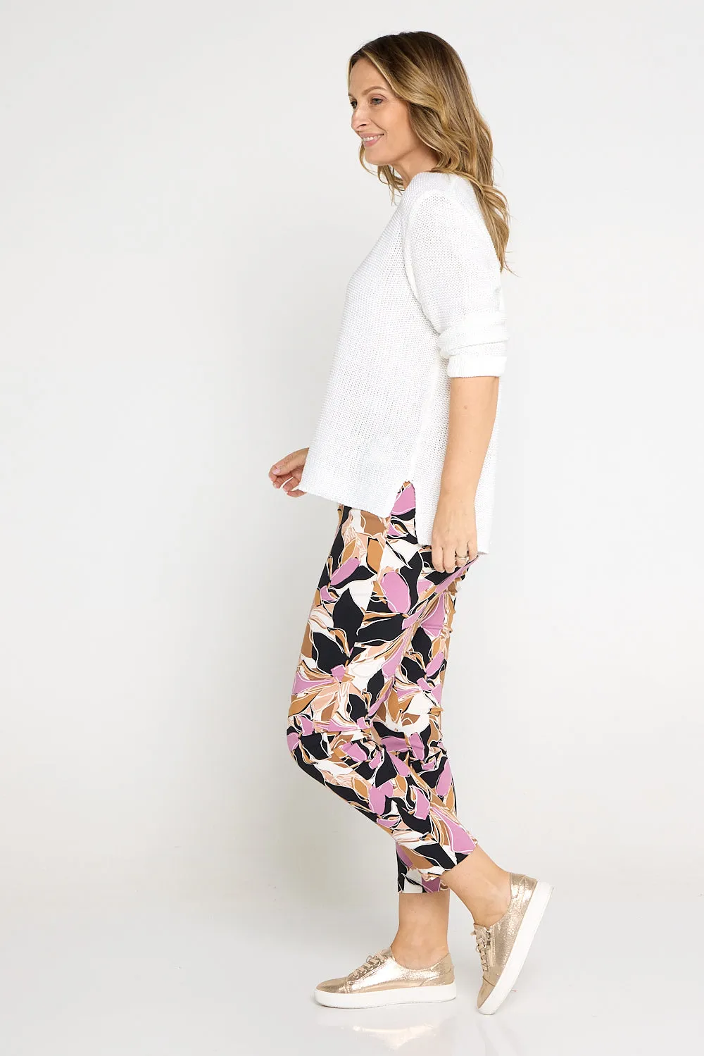 Moira Pants - Pink/Brown Print