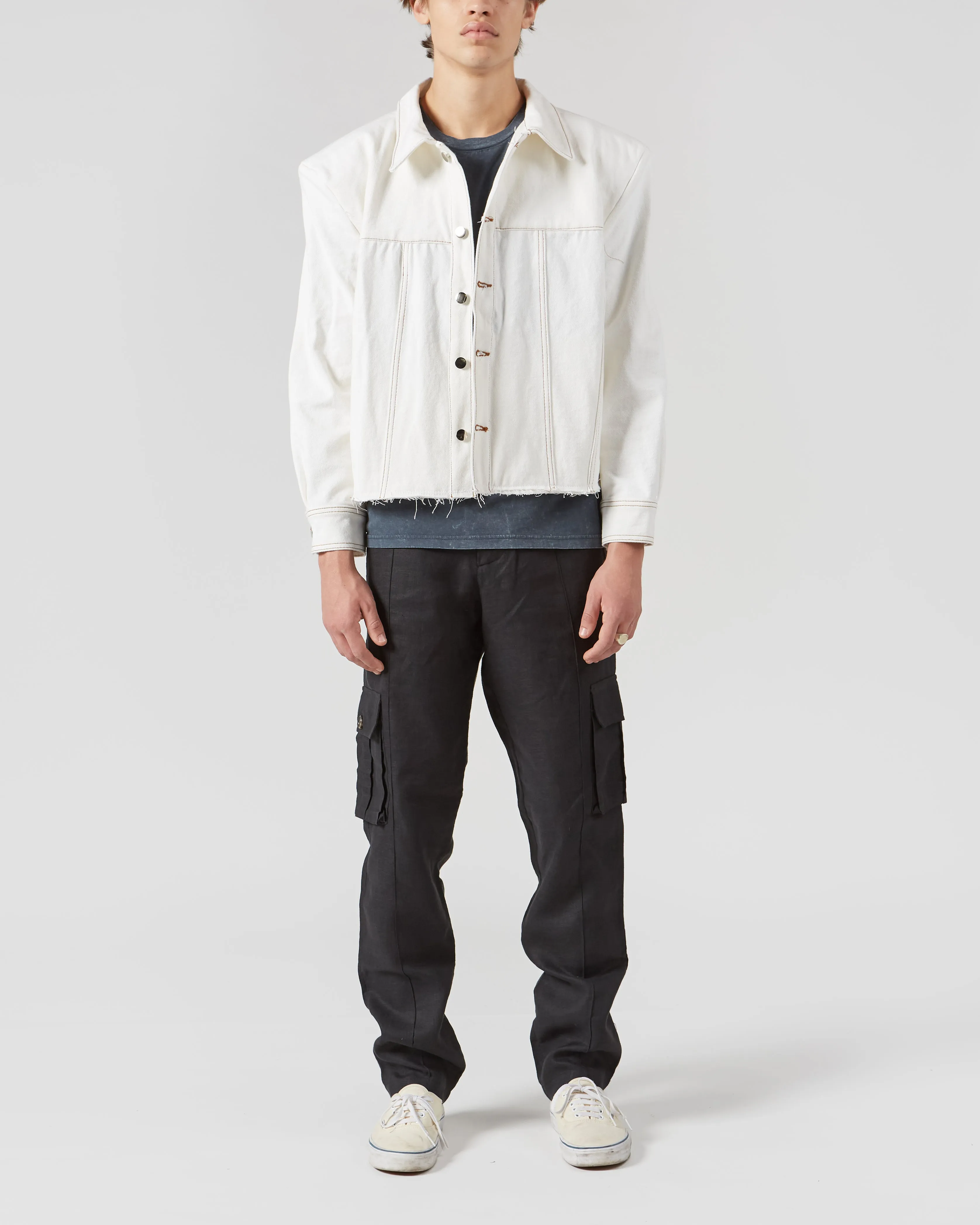 MUY SHIDA DENIM JACKET IN OFF-WHITE