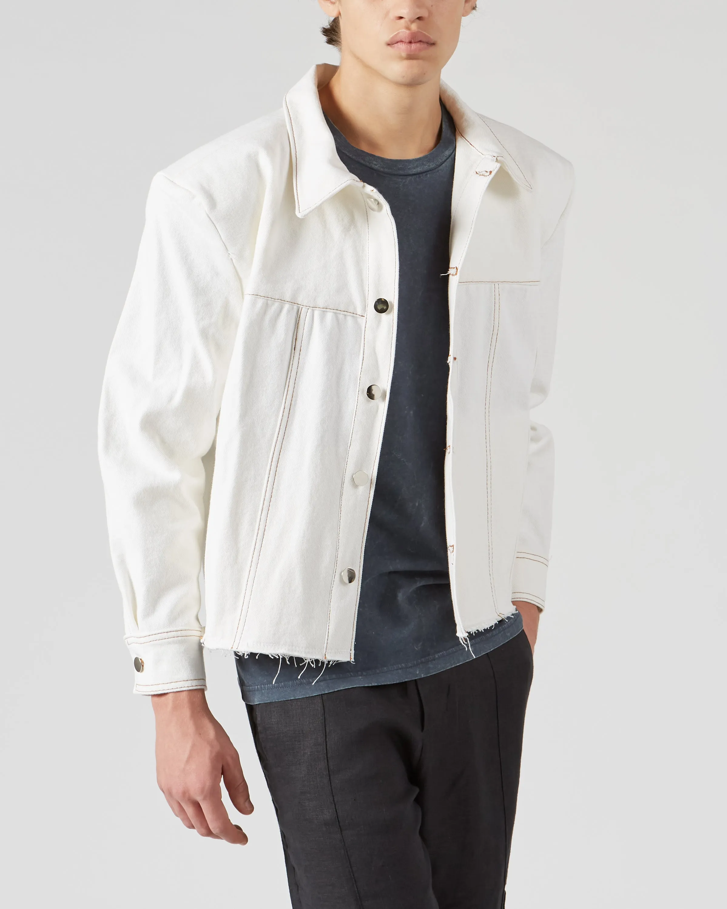 MUY SHIDA DENIM JACKET IN OFF-WHITE