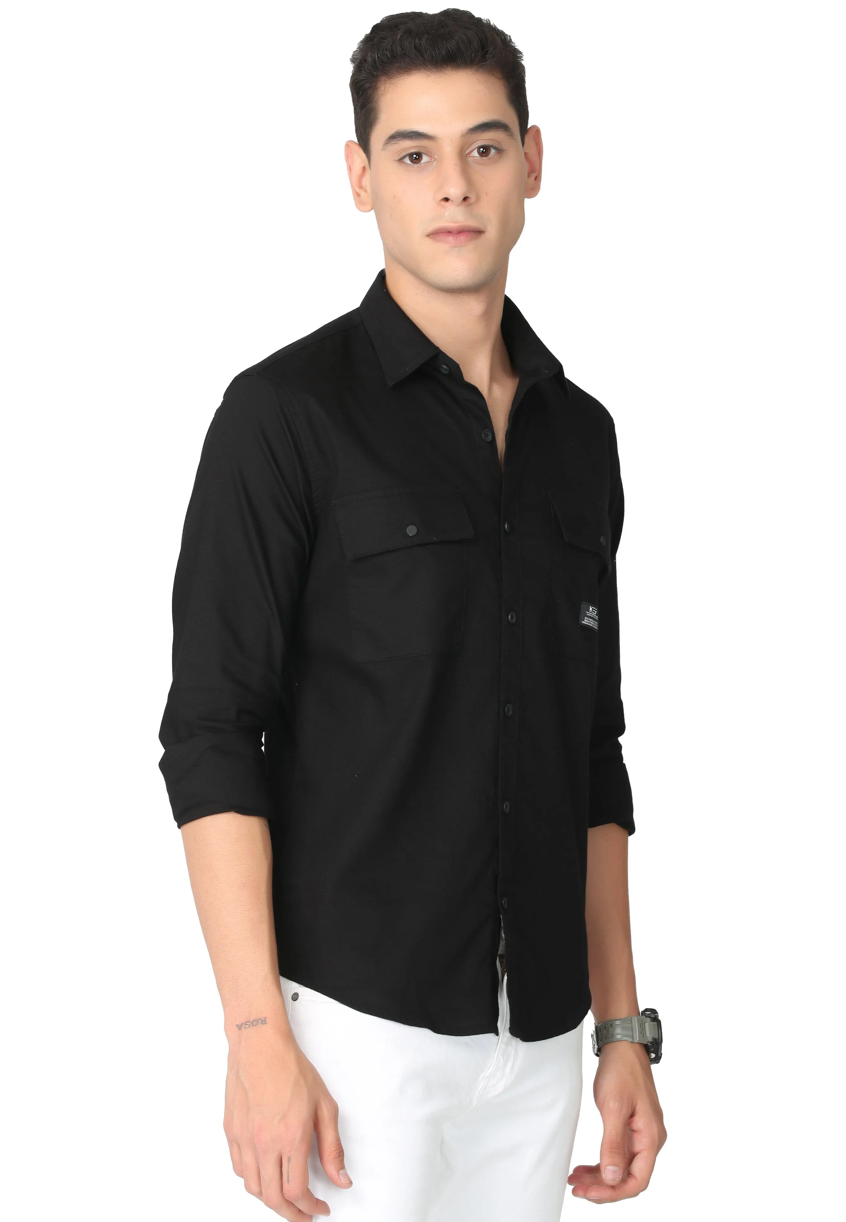 Pitch Black Double Pocket Shirt