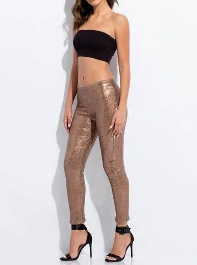 Plus Size Sequined Leggings