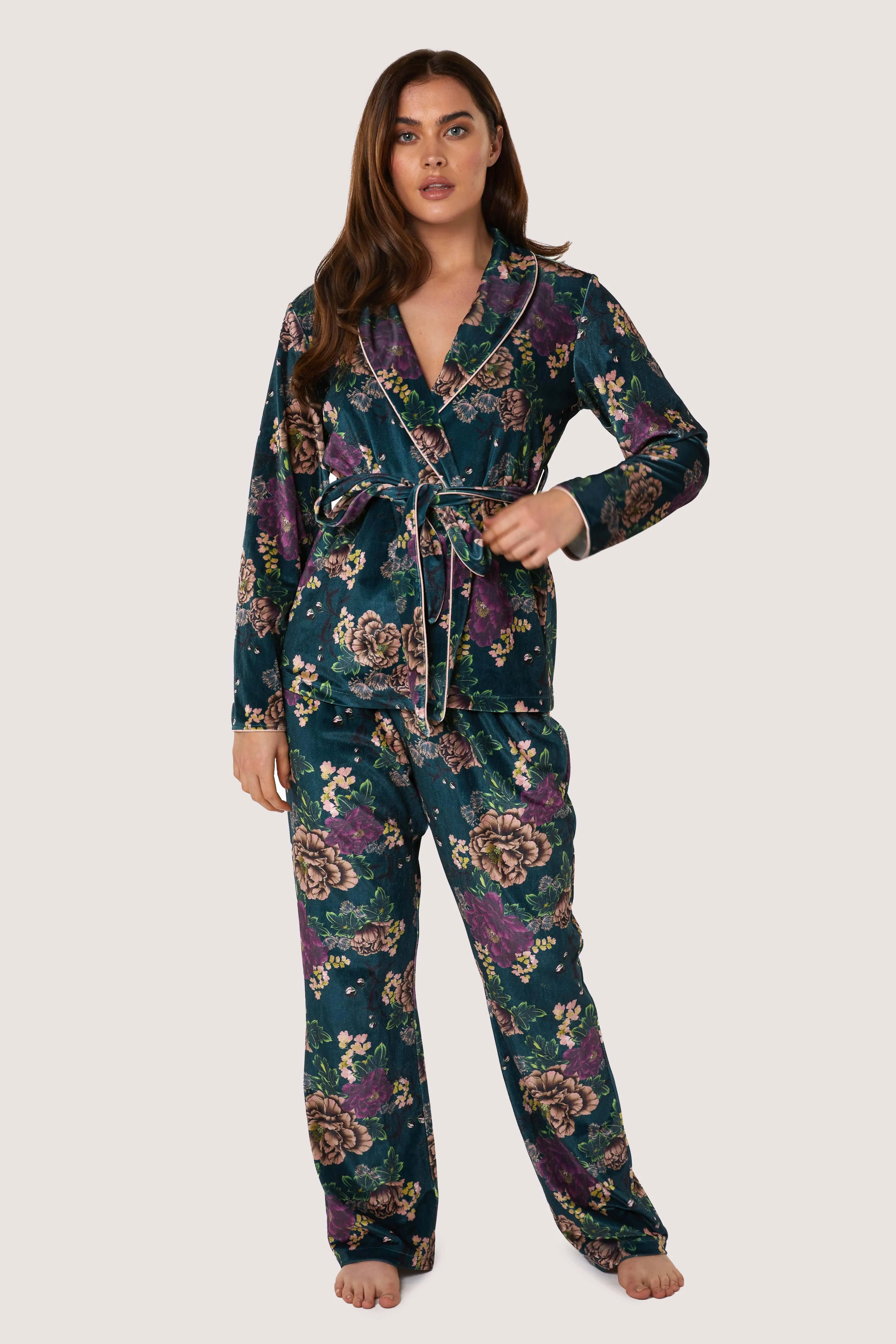 Printed velvet PJ set