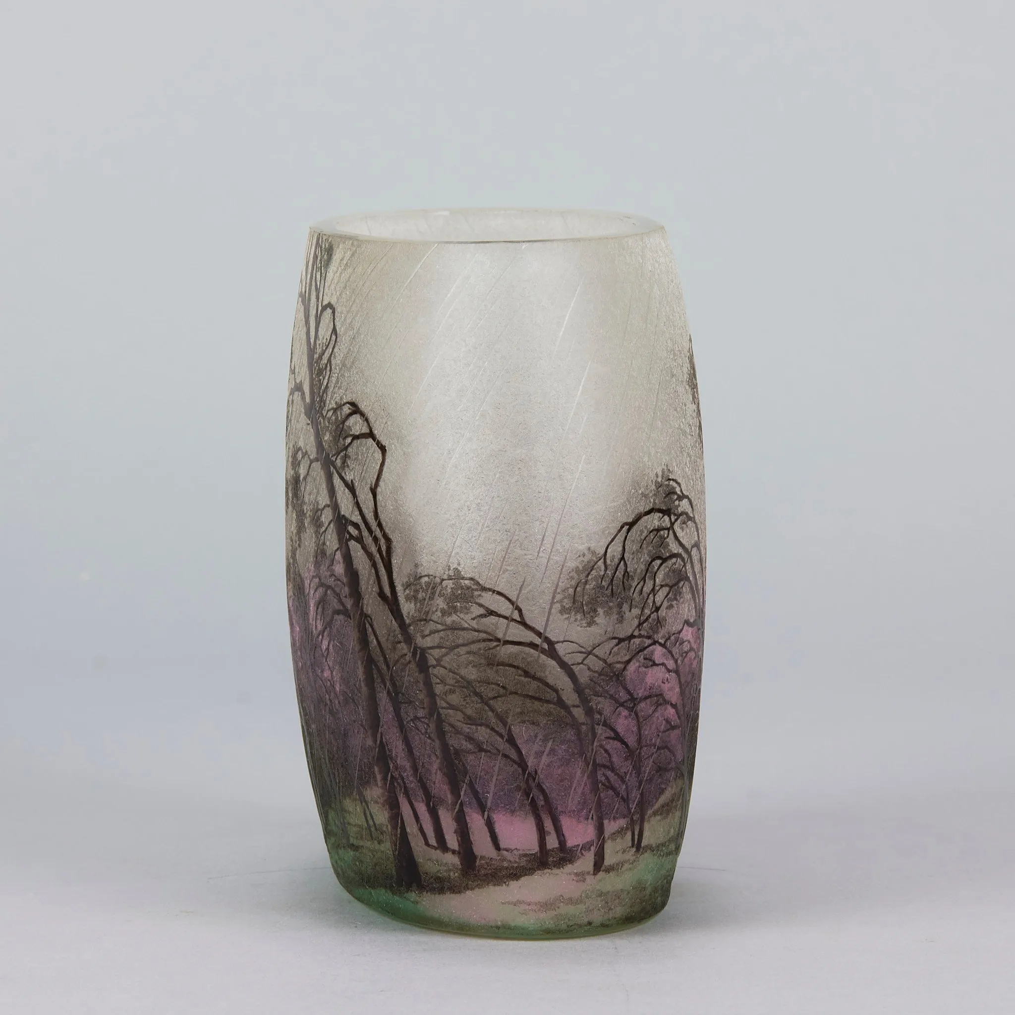 "Paysage Pluie" Vase by Daum Frères