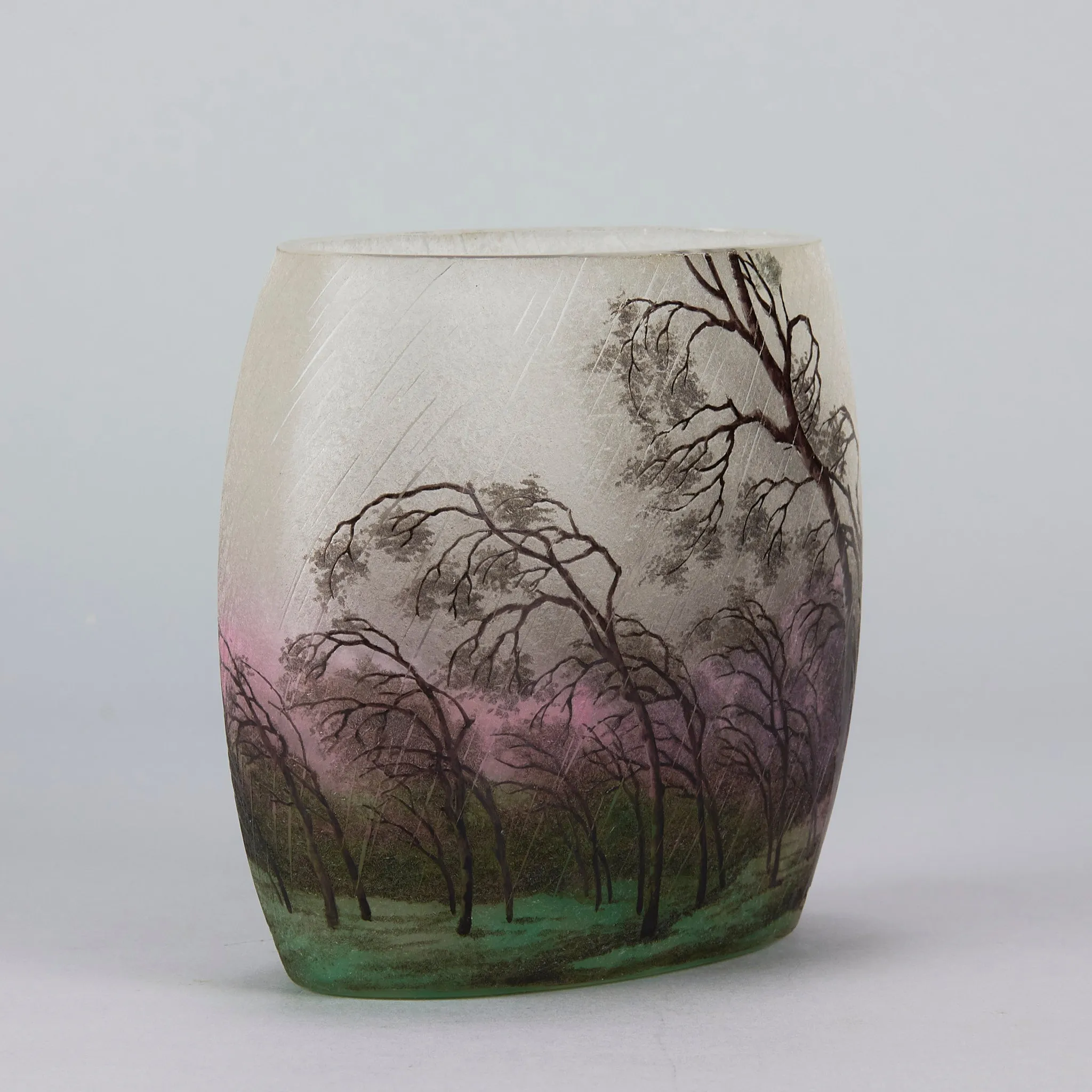 "Paysage Pluie" Vase by Daum Frères