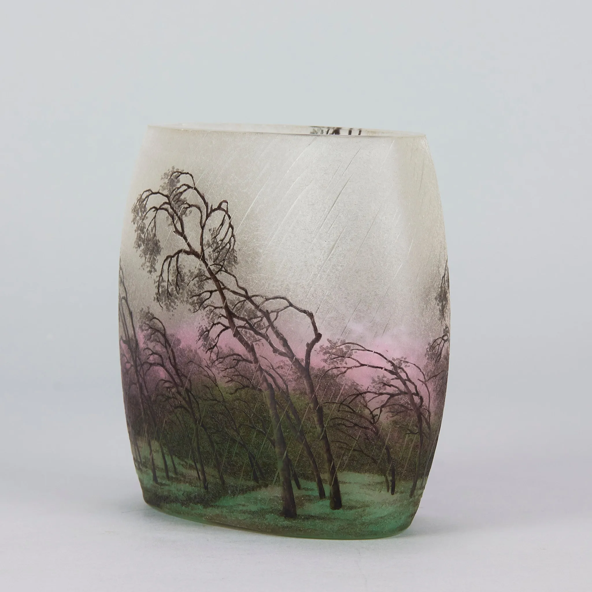 "Paysage Pluie" Vase by Daum Frères