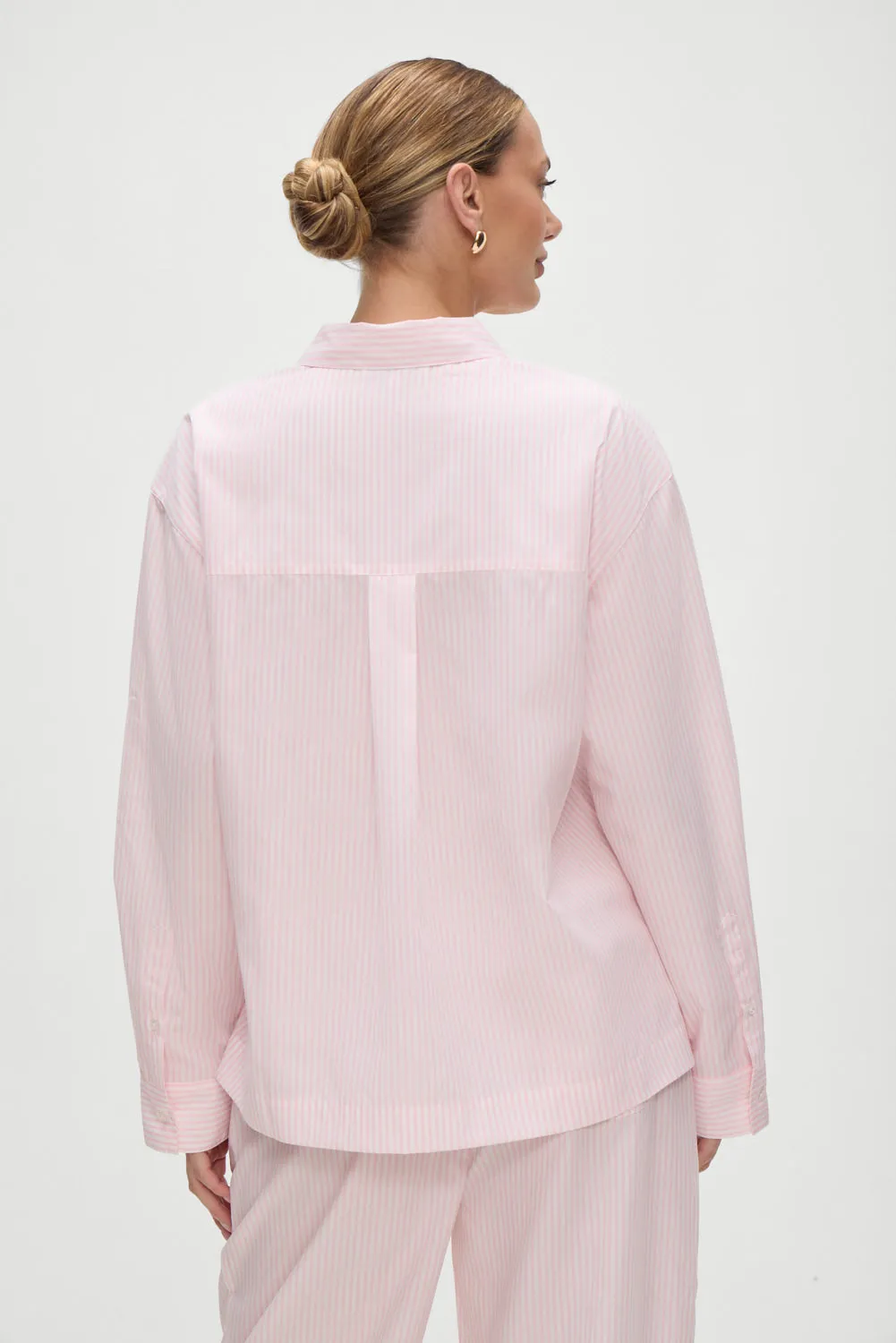 Ralph Long Sleeve Sleep Shirt - Pink Stripe