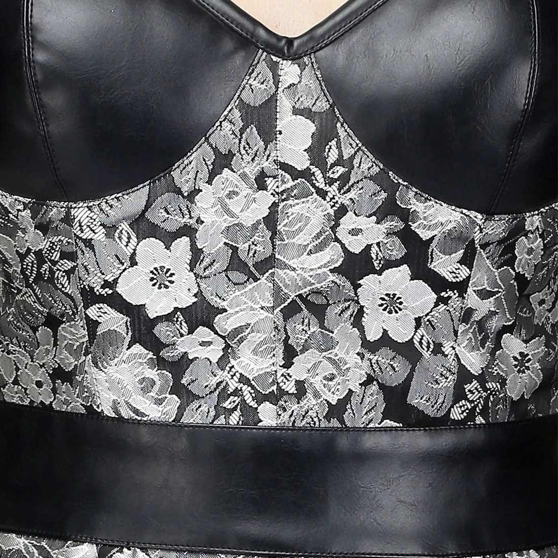 Raven’s Luxe Black & Silver Brocade Bustier Short Dress