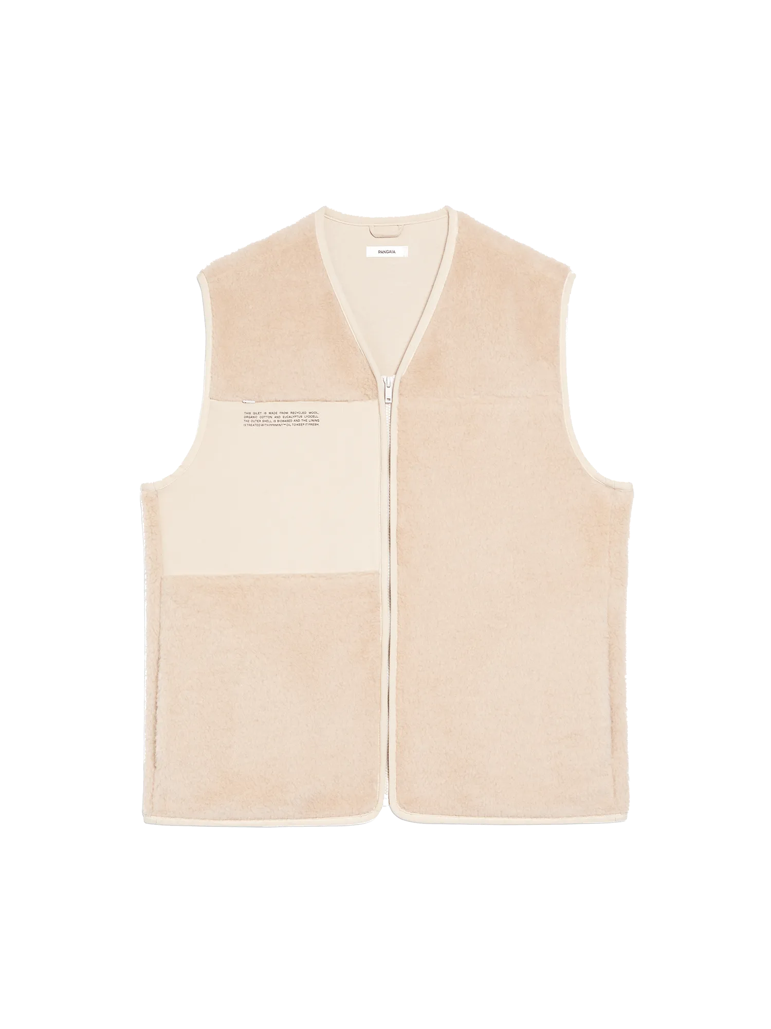 Recycled Wool Fleece Gilet—sand