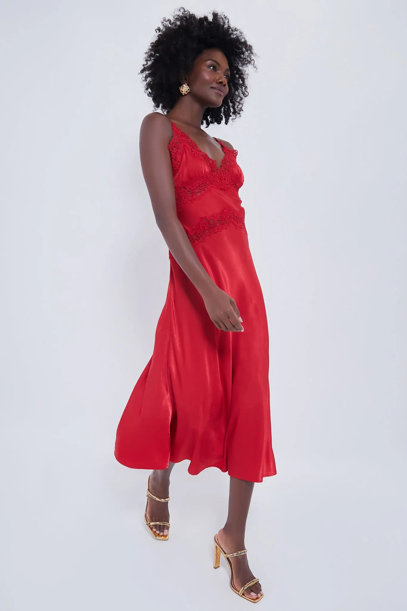 Red Frankie Midi Dress