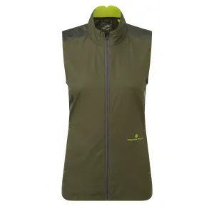 Ronhill Tech Hyperchill Gilet Womens | Khaki/citrus