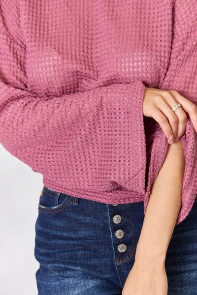 Round Neck Long Sleeve Blouse