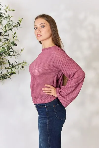 Round Neck Long Sleeve Blouse