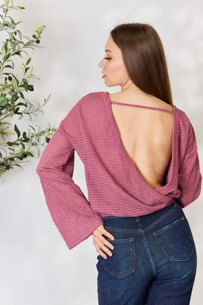 Round Neck Long Sleeve Blouse