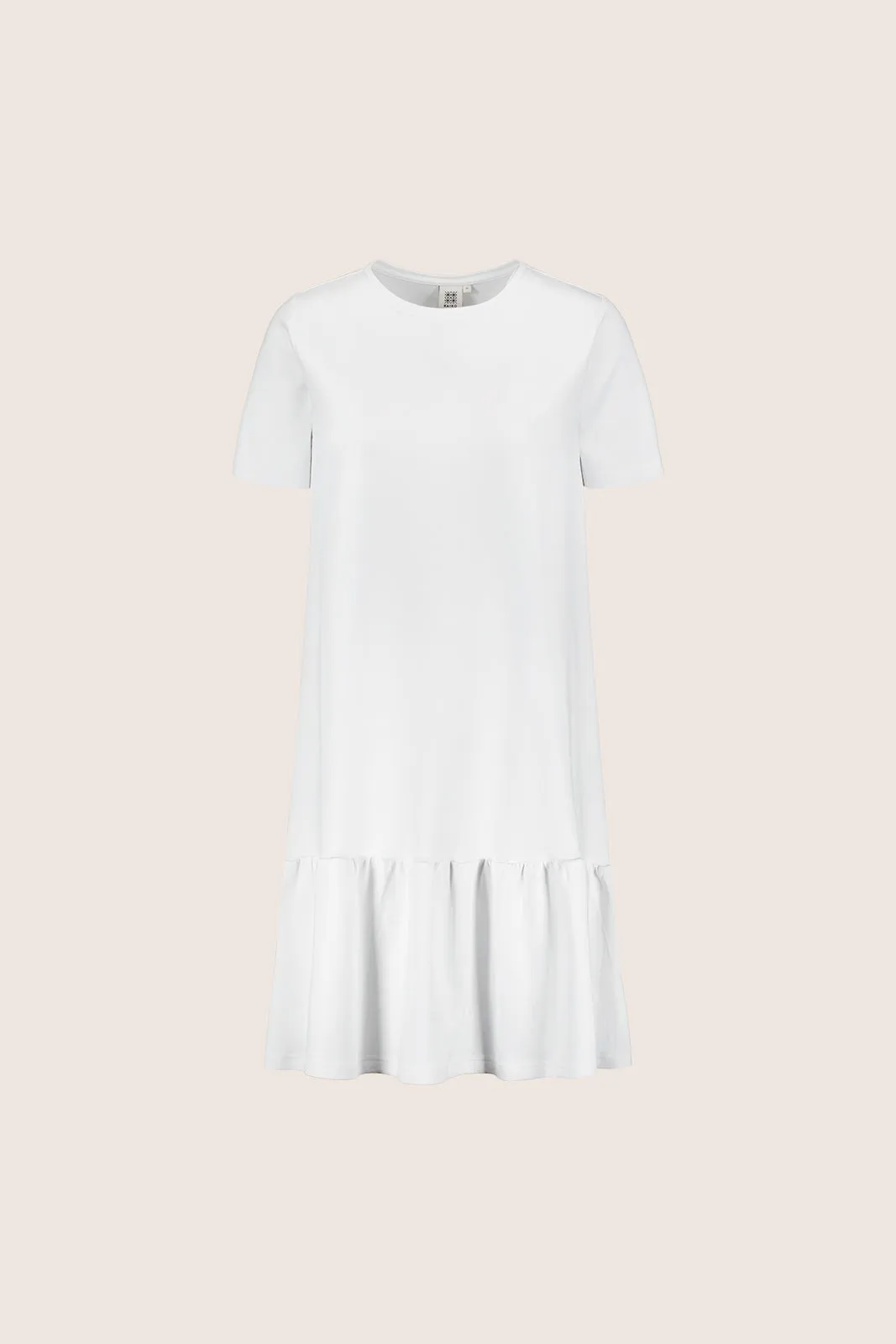 Ruffle T-Shirt Dress White