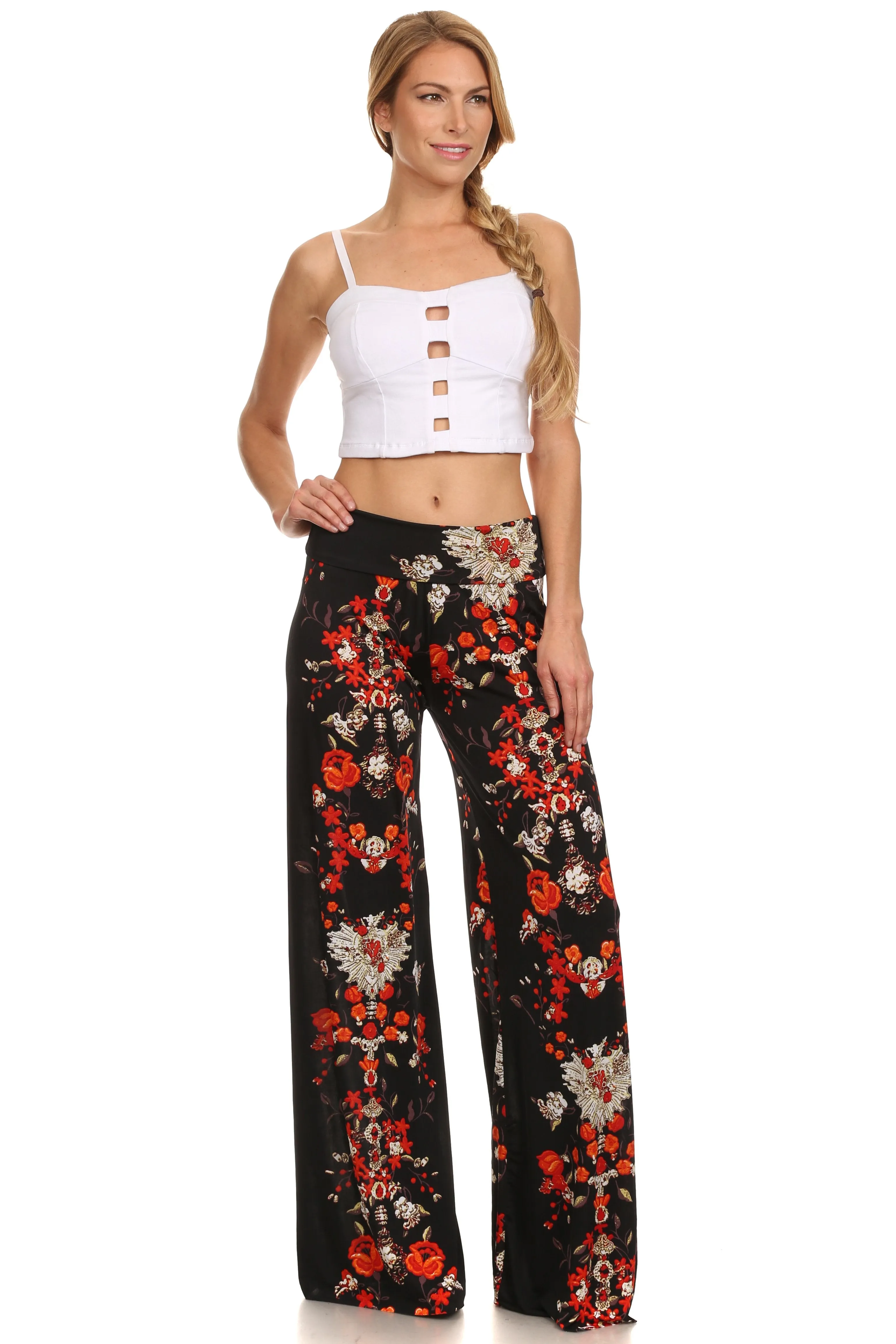 Sakkas Mikaela Spring / Summer Print Wide Leg Spandex Palazzo Pant