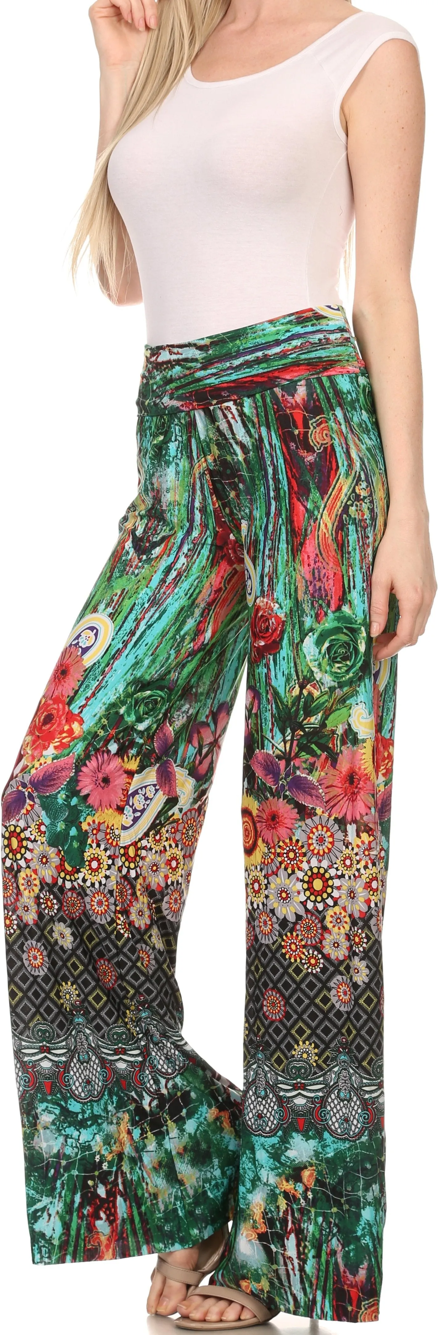 Sakkas Mikaela Spring / Summer Print Wide Leg Spandex Palazzo Pant