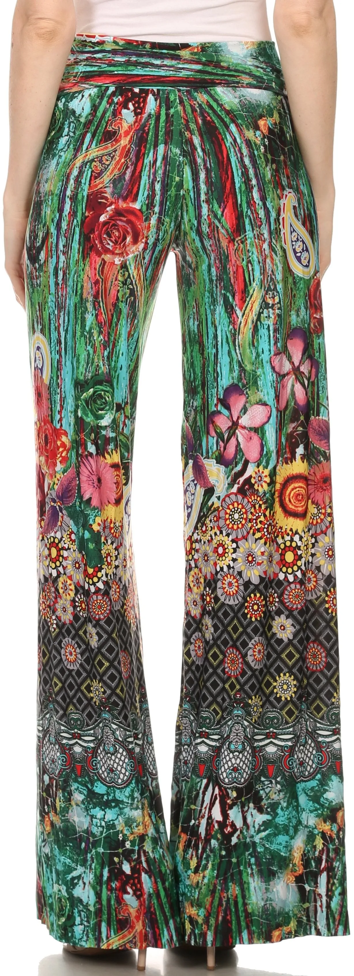 Sakkas Mikaela Spring / Summer Print Wide Leg Spandex Palazzo Pant