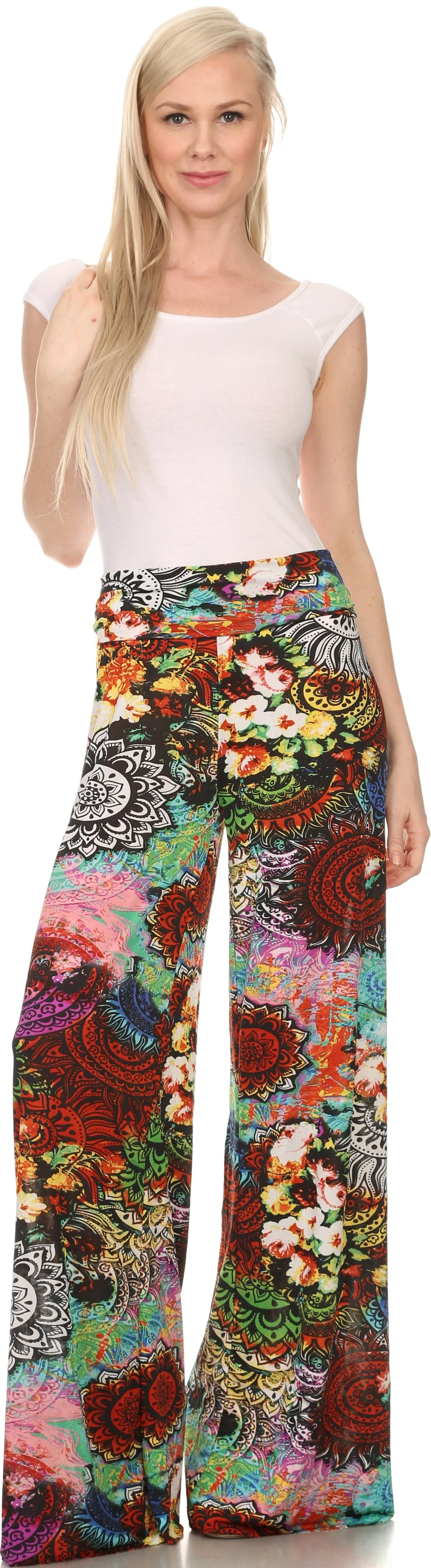 Sakkas Mikaela Spring / Summer Print Wide Leg Spandex Palazzo Pant