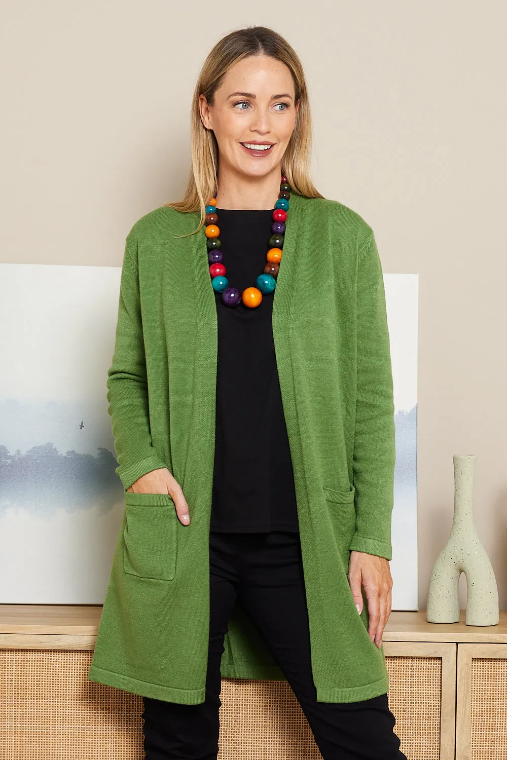 Salima Knit Cardigan - Apple Green