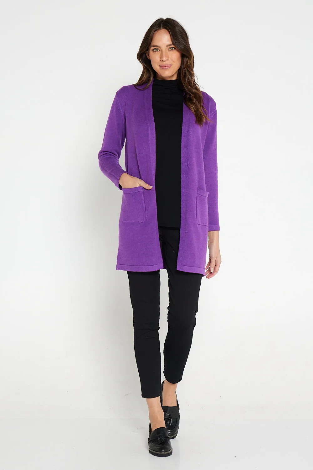 Salima Knit Cardigan - Purple