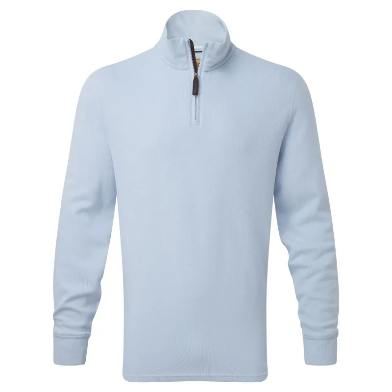 Schoffel Kingsbridge Cotton French Rib 1/4 Zip Mens Jumper - Pale Blue