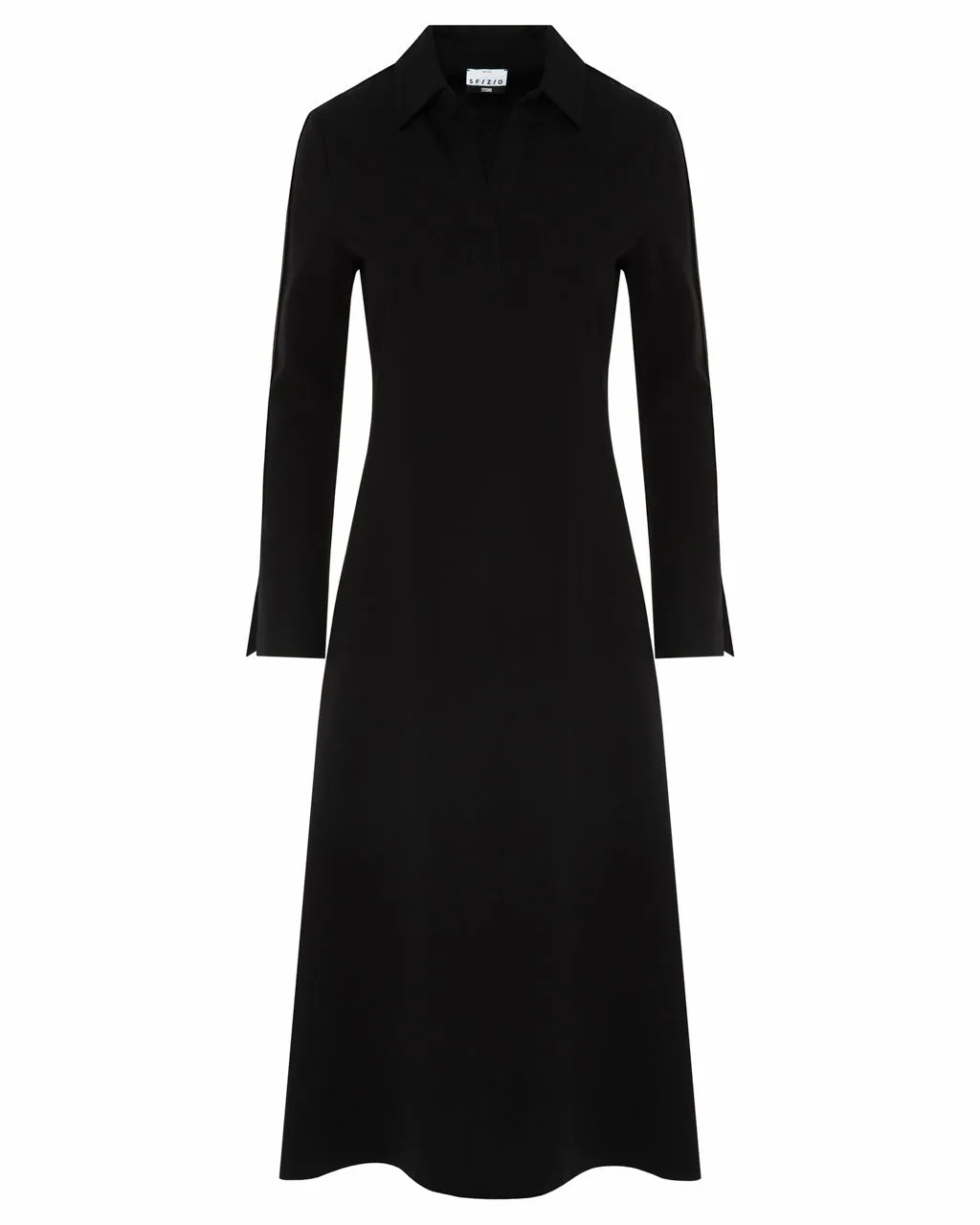 SFIZIO - PONTE KNIT MIDI DRESS WITH LONG SLEEVES AND COLLAR