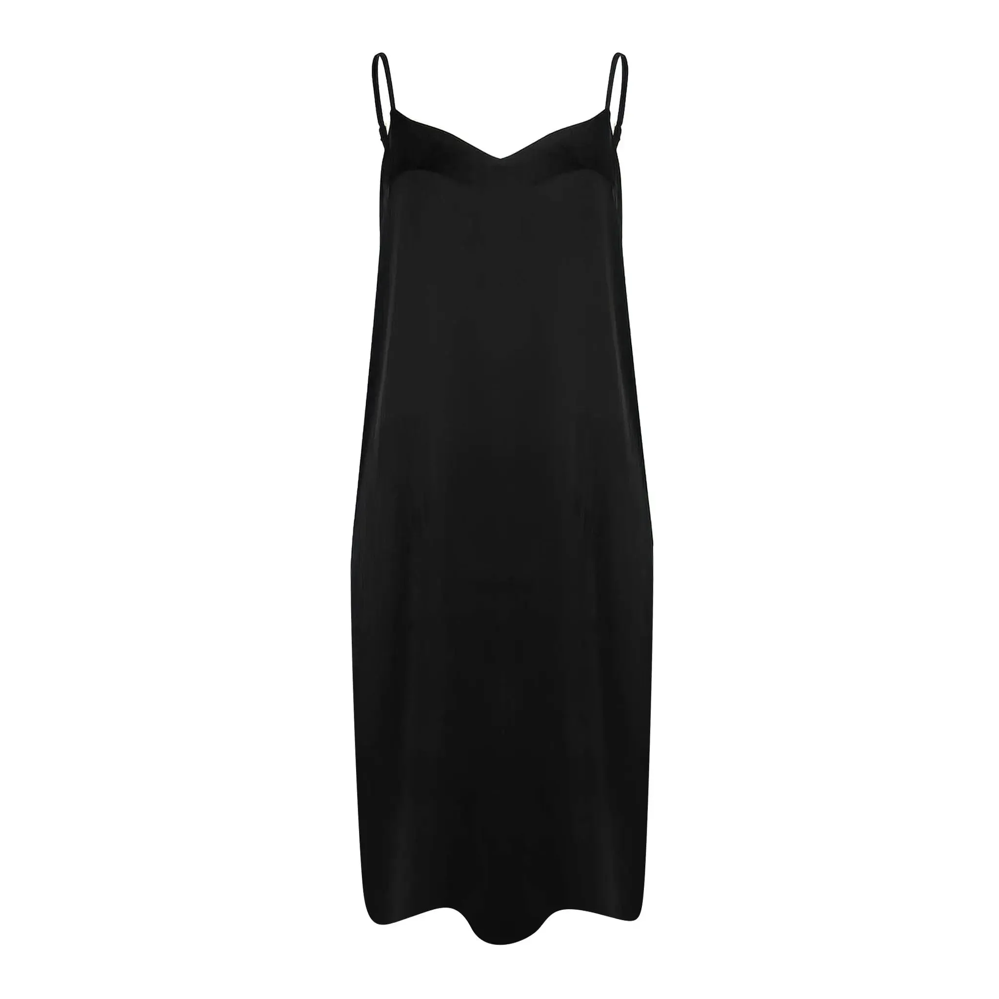 Silk Dreamscape Long Slip Black Dress