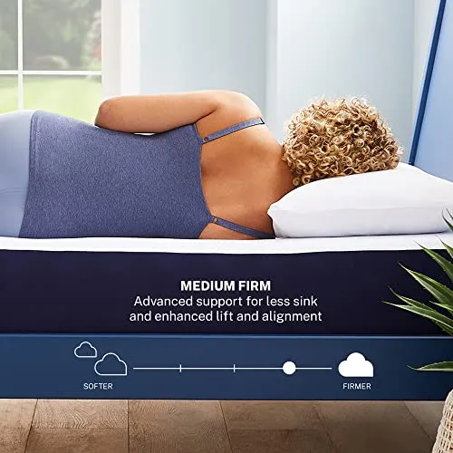 Sleep Innovations Marley 10 Inch Cooling Gel Memory Foam Mattress with Airflow Channel Foam for Breathability, Full Size, Bed in a Box, Medium Firm Support