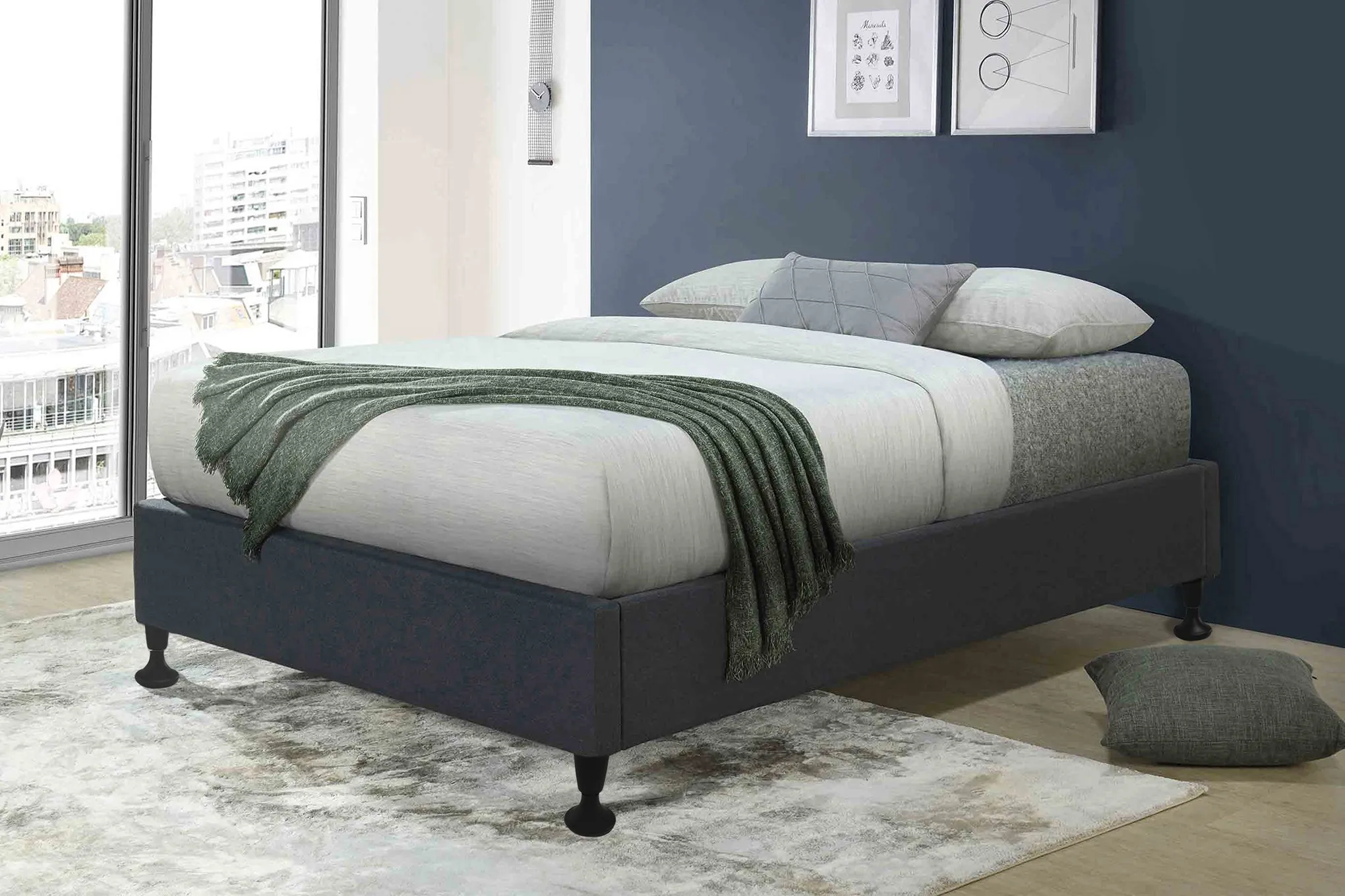 Solace Storage Bed Base With Cozy Mattress - Grey