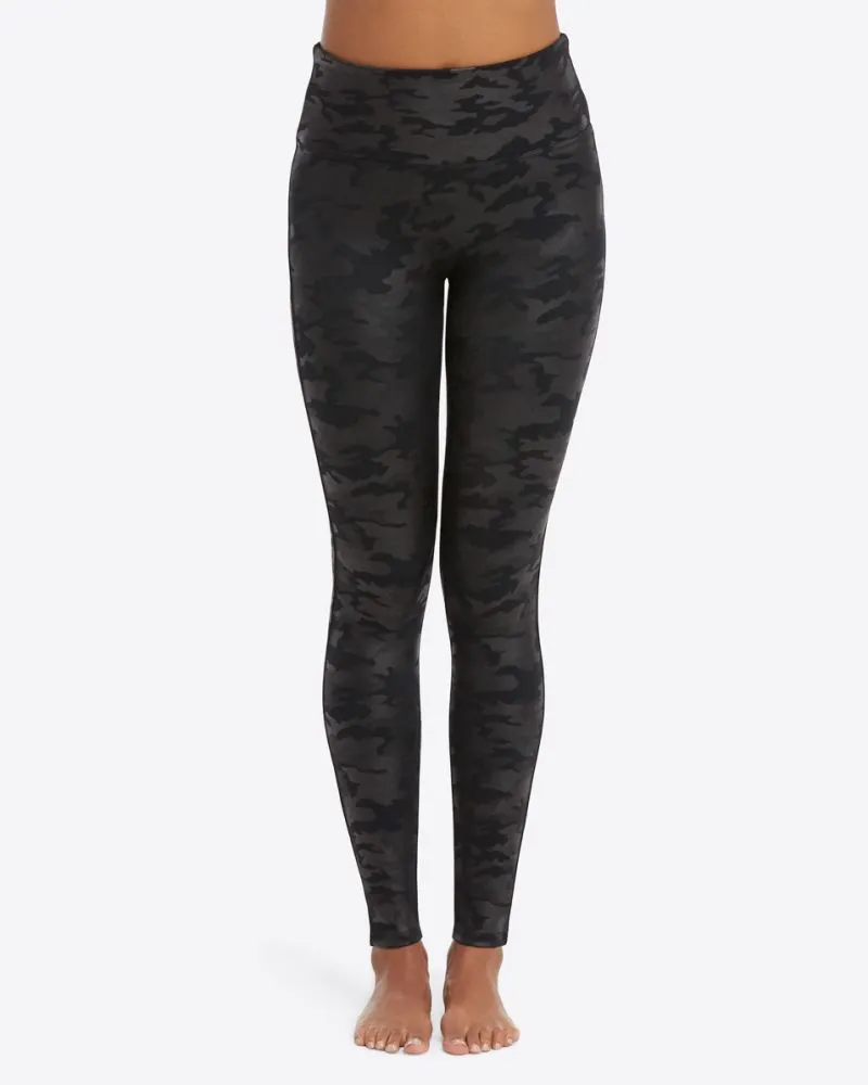 Spanx - Faux Leather Camo Leggings in Matte Black Camo