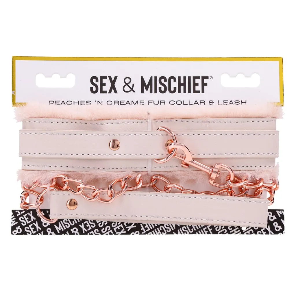 Sportsheets Sex & Mischief Peaches ‘n CreaMe Fur Collar & Leash