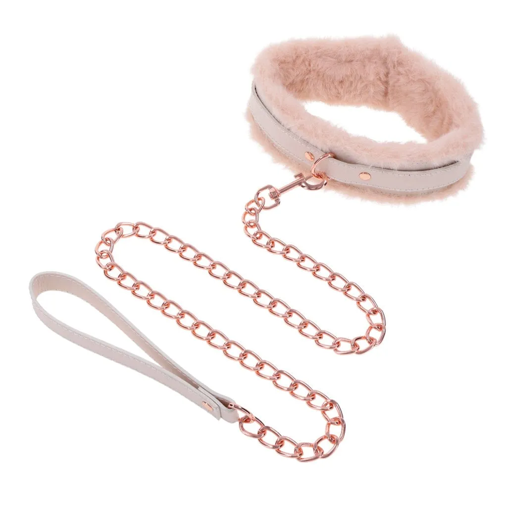 Sportsheets Sex & Mischief Peaches ‘n CreaMe Fur Collar & Leash