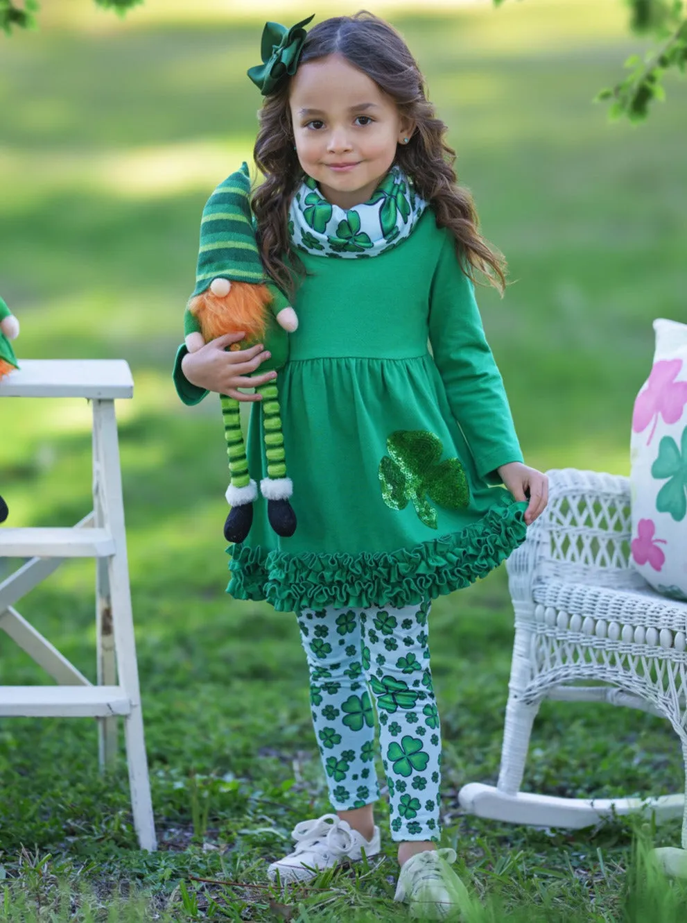 St. Paddy's Lucky Ruffle Tunic 3 Piece Set